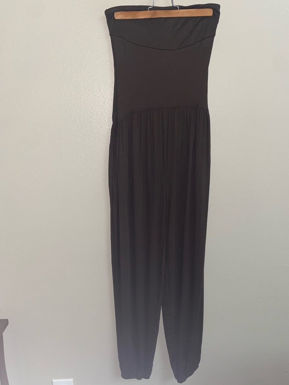 Free People Beach Strapless Harem Jumpsuit Black NWT Resort wear Size XS
